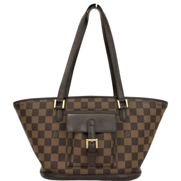 153524AH (S6) Louis Vuitton Tote Bag Manosque Brown Damier - Picture 1 of 13